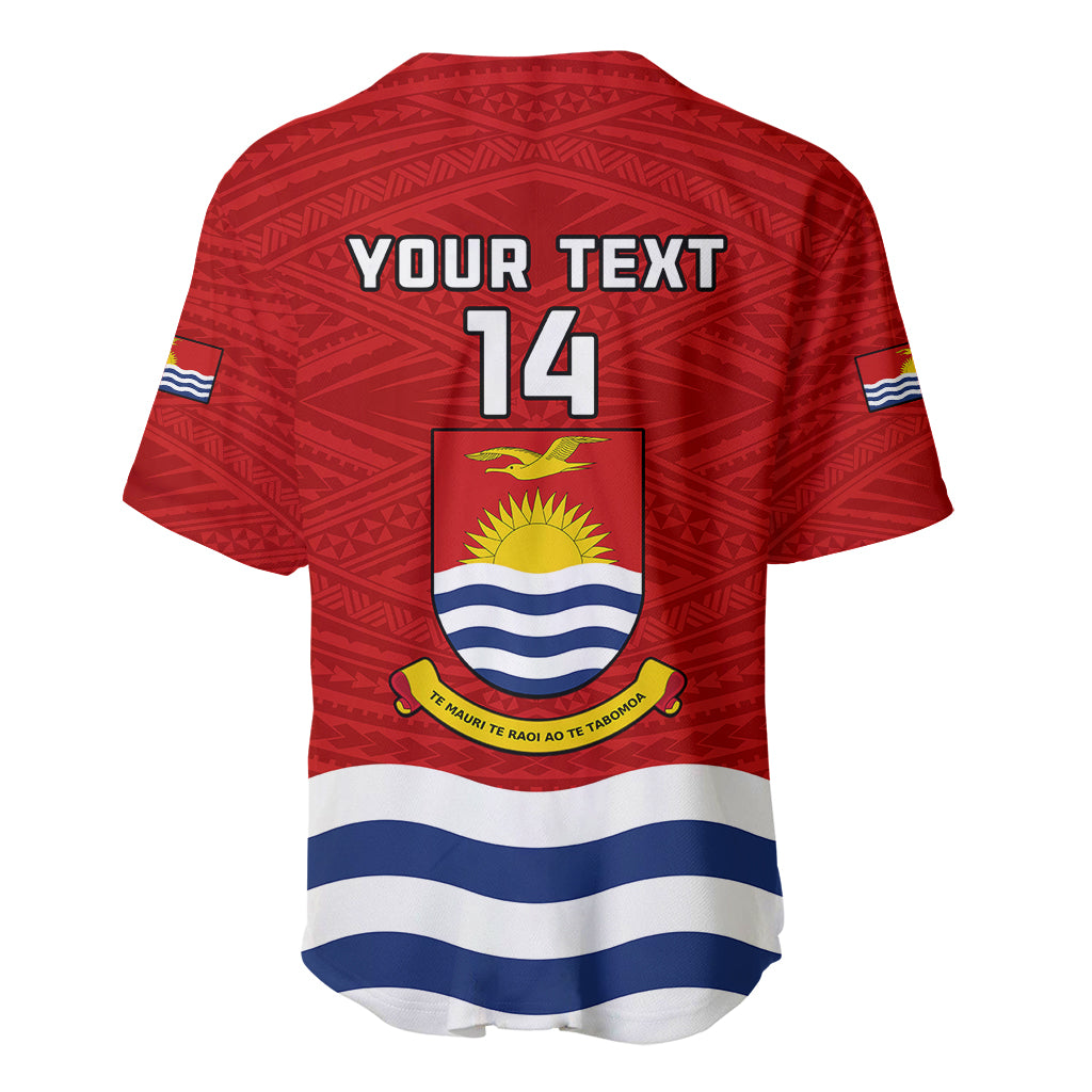 Personalised Kiribati Football Baseball Jersey Polynesian Pattern Mix Kiribatian Flag LT14 - Polynesian Pride