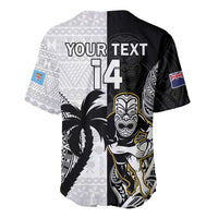 Custom Fiji And New Zealand Rugby Baseball Jersey Aotearoa Silver Fern Mix Fijian Tapa Pattern LT14 - Polynesian Pride