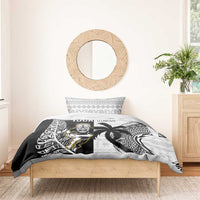 Custom Fiji And New Zealand Rugby Bedding Set Aotearoa Silver Fern Mix Fijian Tapa Pattern LT14 - Polynesian Pride