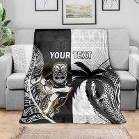 Custom Fiji And New Zealand Rugby Blanket Aotearoa Silver Fern Mix Fijian Tapa Pattern LT14 - Polynesian Pride