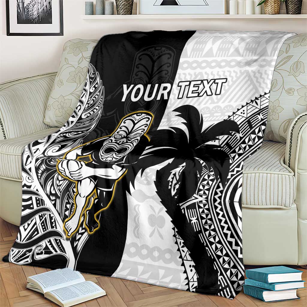 Custom Fiji And New Zealand Rugby Blanket Aotearoa Silver Fern Mix Fijian Tapa Pattern LT14 - Polynesian Pride