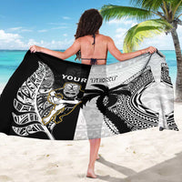 Custom Fiji And New Zealand Rugby Sarong Aotearoa Silver Fern Mix Fijian Tapa Pattern LT14 - Polynesian Pride