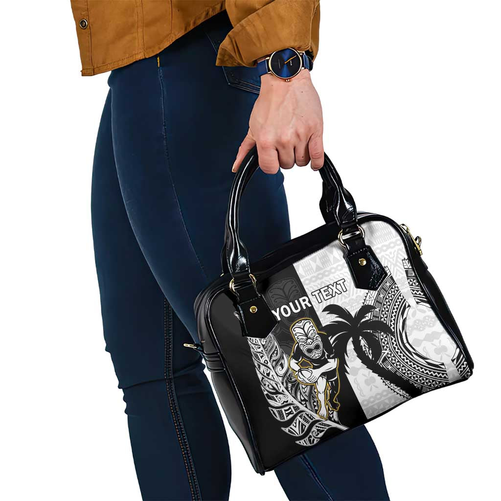 Custom Fiji And New Zealand Rugby Shoulder Handbag Aotearoa Silver Fern Mix Fijian Tapa Pattern LT14 - Polynesian Pride