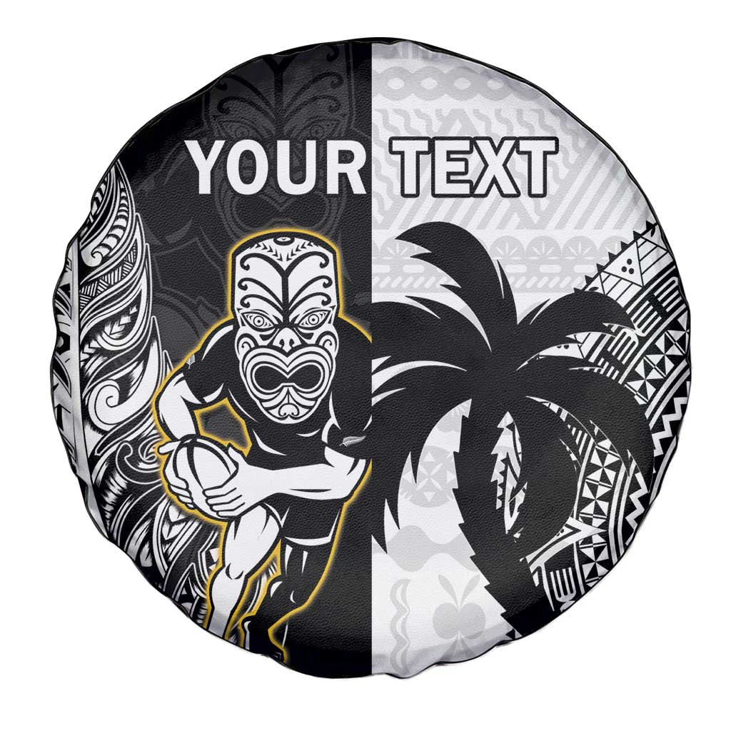 Custom Fiji And New Zealand Rugby Spare Tire Cover Aotearoa Silver Fern Mix Fijian Tapa Pattern LT14 - Polynesian Pride