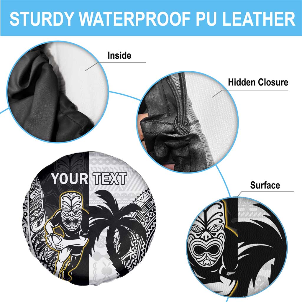 Custom Fiji And New Zealand Rugby Spare Tire Cover Aotearoa Silver Fern Mix Fijian Tapa Pattern LT14 - Polynesian Pride