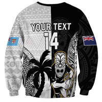 Custom Fiji And New Zealand Rugby Sweatshirt Aotearoa Silver Fern Mix Fijian Tapa Pattern LT14 - Polynesian Pride