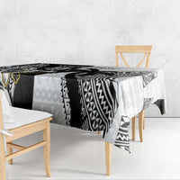 Custom Fiji And New Zealand Rugby Tablecloth Aotearoa Silver Fern Mix Fijian Tapa Pattern LT14 - Polynesian Pride