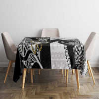 Custom Fiji And New Zealand Rugby Tablecloth Aotearoa Silver Fern Mix Fijian Tapa Pattern LT14 - Polynesian Pride
