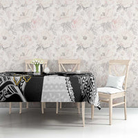 Custom Fiji And New Zealand Rugby Tablecloth Aotearoa Silver Fern Mix Fijian Tapa Pattern LT14 - Polynesian Pride