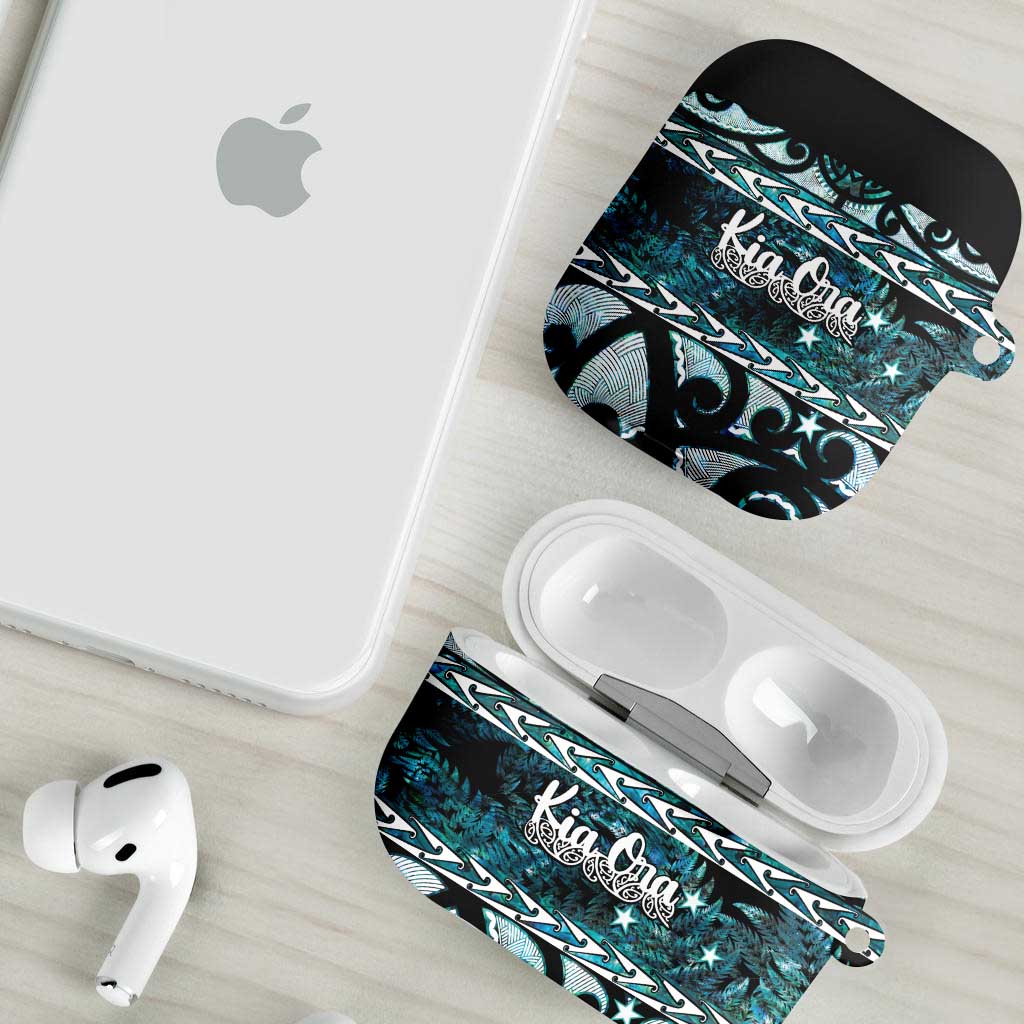 Kia Ora New Zealand AirPods Case Aotearoa Proud Maori Paua Shell Silver Fern LT14 - Polynesian Pride