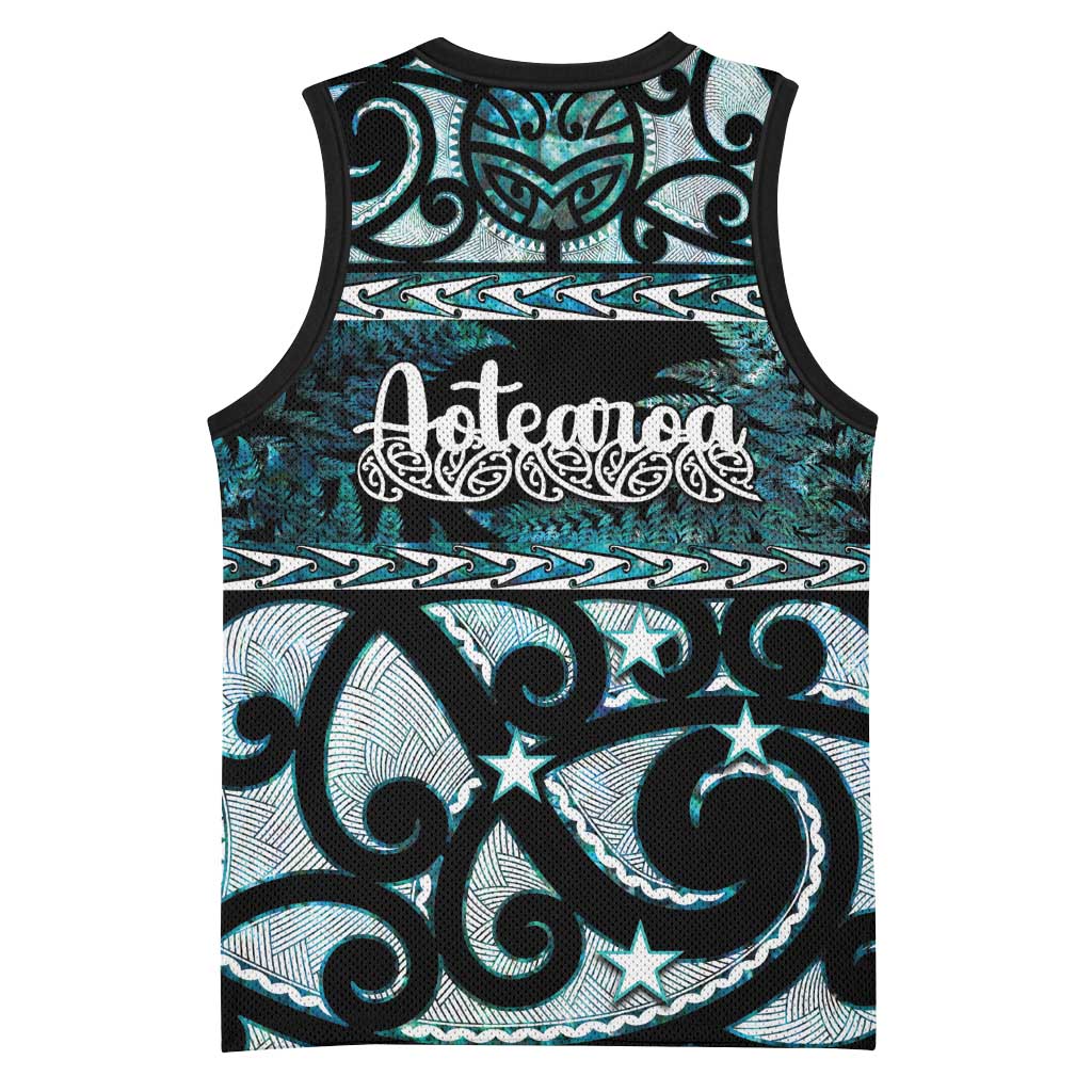 Kia Ora New Zealand Basketball Jersey Aotearoa Proud Maori Paua Shell Silver Fern LT14 - Polynesian Pride