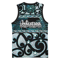 Kia Ora New Zealand Basketball Jersey Aotearoa Proud Maori Paua Shell Silver Fern LT14 - Polynesian Pride