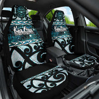 Kia Ora New Zealand Car Seat Cover Aotearoa Proud Maori Paua Shell Silver Fern LT14 One Size Black - Polynesian Pride