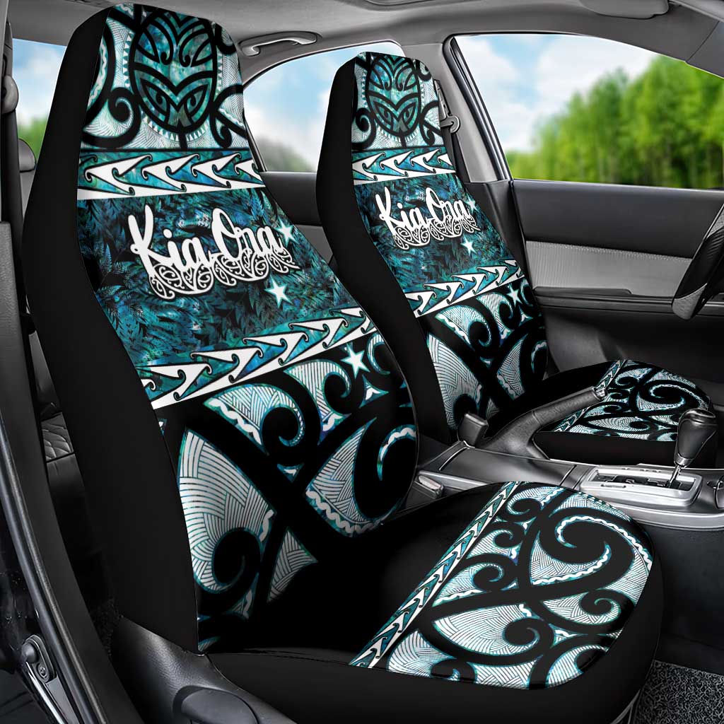 Kia Ora New Zealand Car Seat Cover Aotearoa Proud Maori Paua Shell Silver Fern LT14 - Polynesian Pride