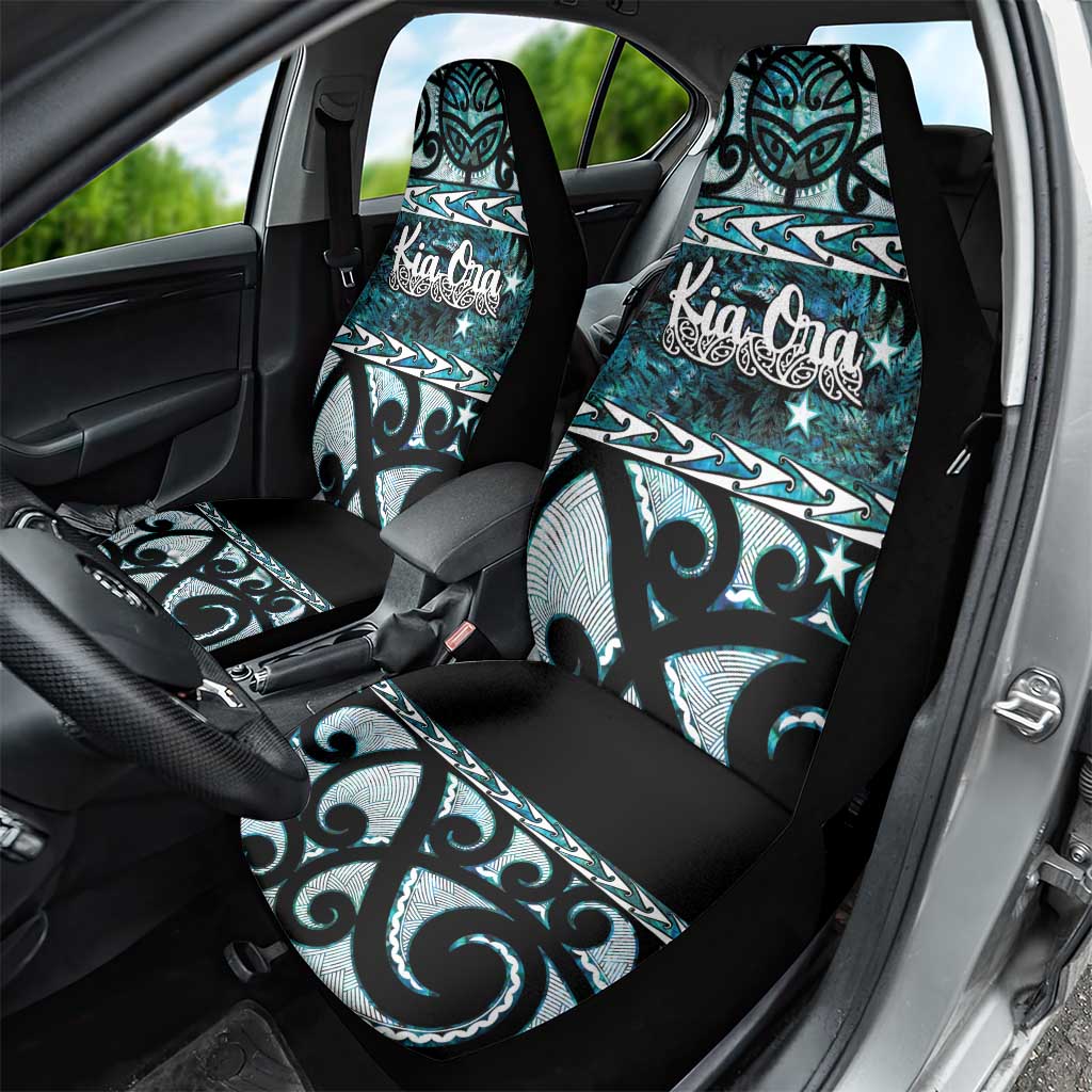 Kia Ora New Zealand Car Seat Cover Aotearoa Proud Maori Paua Shell Silver Fern LT14 - Polynesian Pride