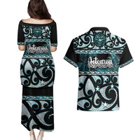 Kia Ora New Zealand Couples Matching Puletasi and Hawaiian Shirt Aotearoa Proud Maori Paua Shell Silver Fern LT14 - Polynesian Pride