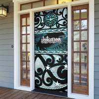 Kia Ora New Zealand Door Cover Aotearoa Proud Maori Paua Shell Silver Fern LT14 - Polynesian Pride