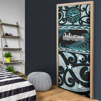 Kia Ora New Zealand Door Cover Aotearoa Proud Maori Paua Shell Silver Fern LT14 - Polynesian Pride