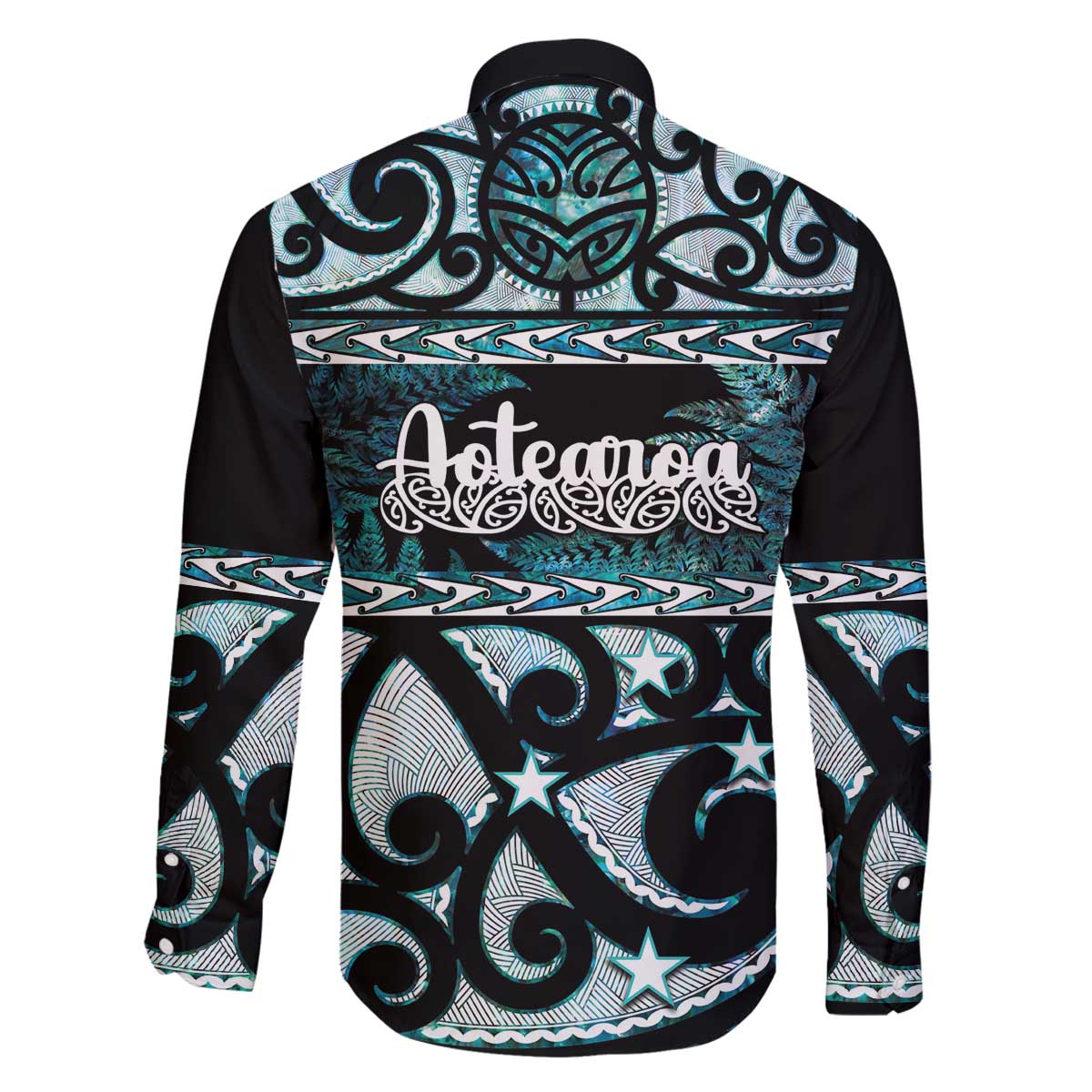Kia Ora New Zealand Family Matching Off The Shoulder Long Sleeve Dress and Hawaiian Shirt Aotearoa Proud Maori Paua Shell Silver Fern LT14 - Polynesian Pride