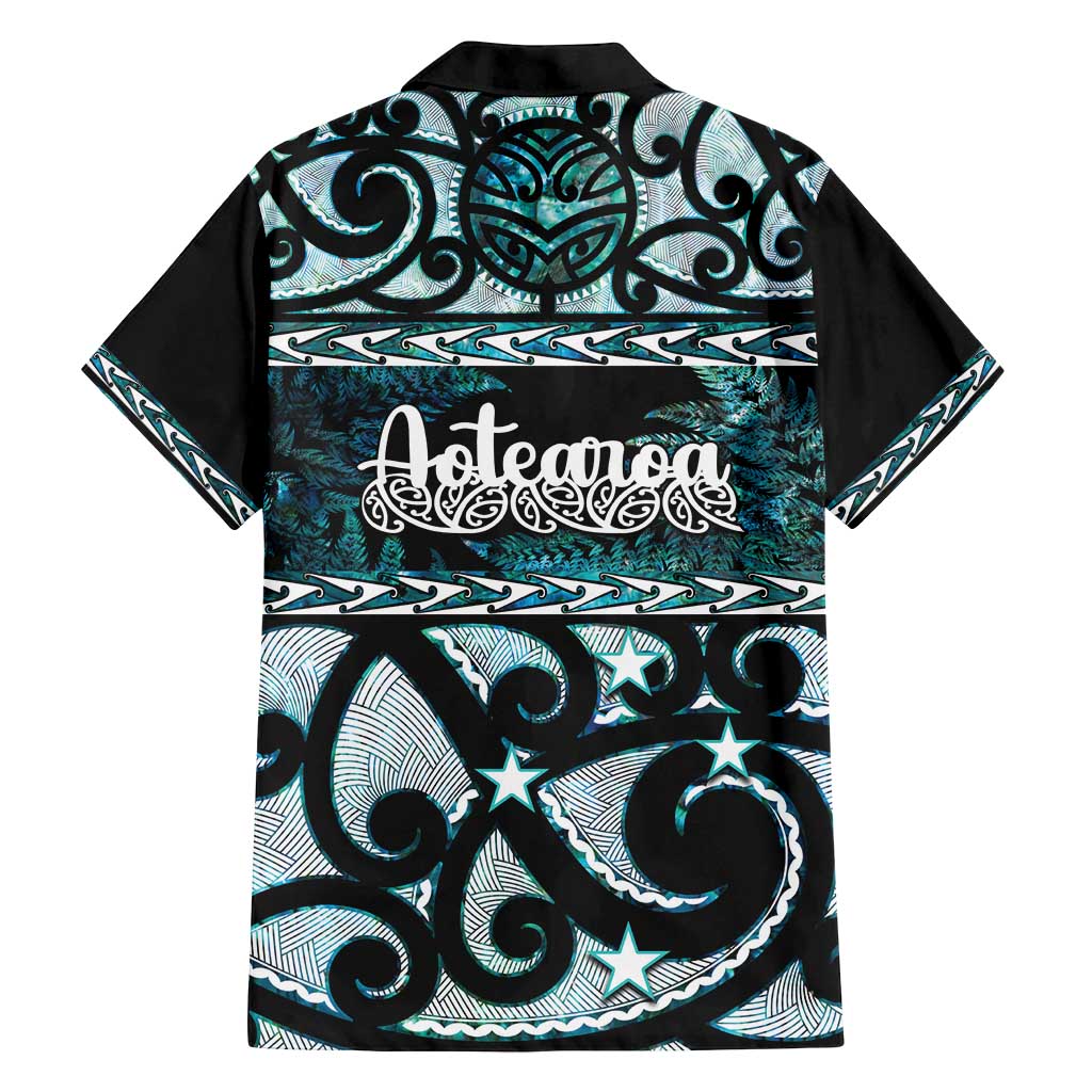 Kia Ora New Zealand Family Matching Off Shoulder Short Dress and Hawaiian Shirt Aotearoa Proud Maori Paua Shell Silver Fern LT14 - Polynesian Pride