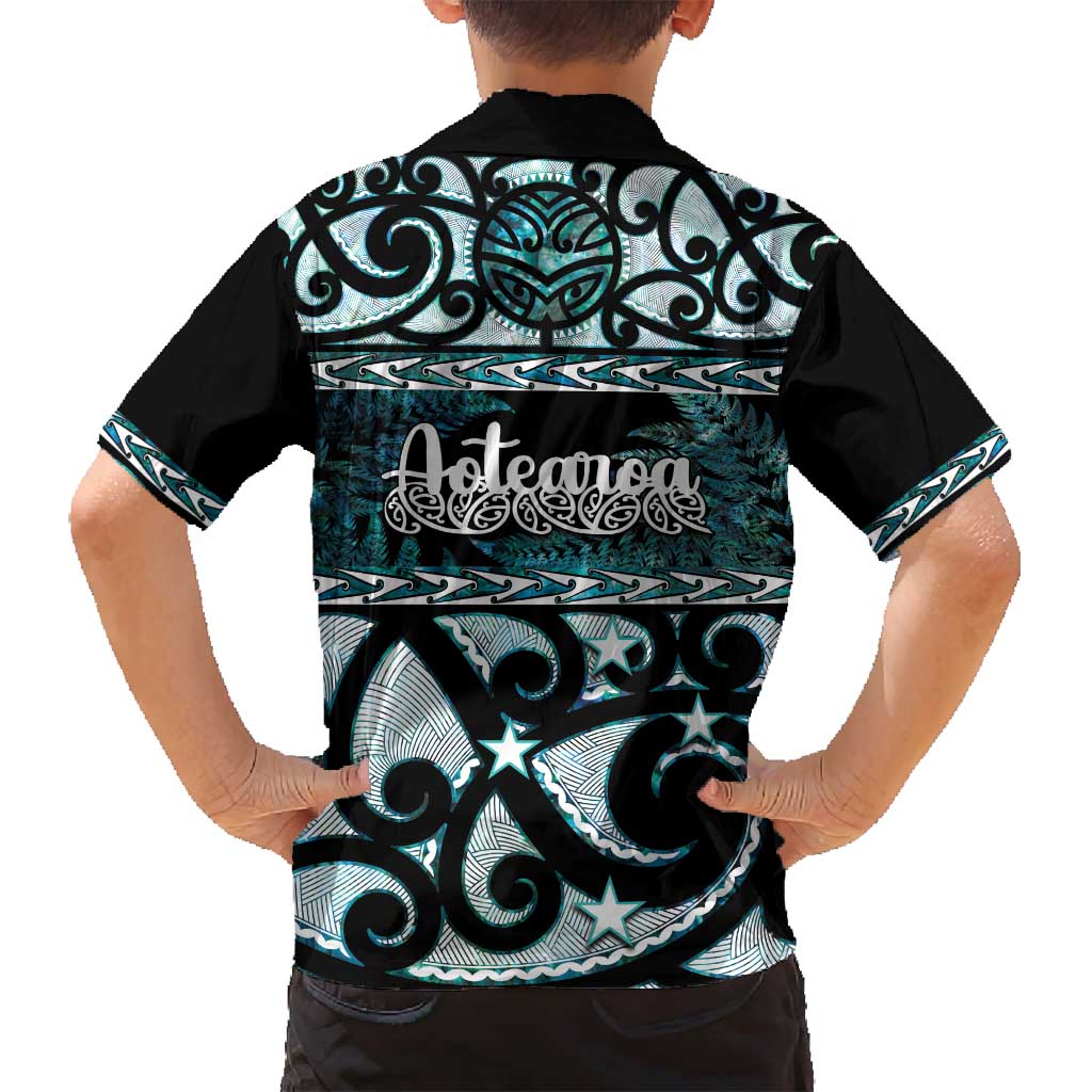 Kia Ora New Zealand Family Matching Tank Maxi Dress and Hawaiian Shirt Aotearoa Proud Maori Paua Shell Silver Fern LT14 - Polynesian Pride