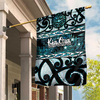 Kia Ora New Zealand Garden Flag Aotearoa Proud Maori Paua Shell Silver Fern LT14 House Flag Black - Polynesian Pride