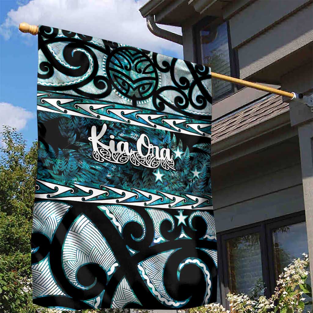 Kia Ora New Zealand Garden Flag Aotearoa Proud Maori Paua Shell Silver Fern LT14 - Polynesian Pride