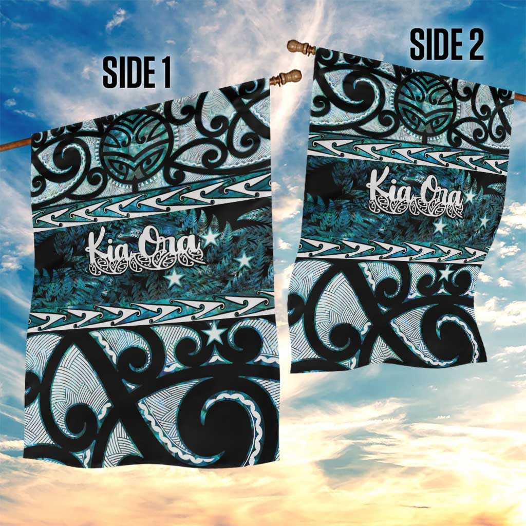 Kia Ora New Zealand Garden Flag Aotearoa Proud Maori Paua Shell Silver Fern LT14 - Polynesian Pride