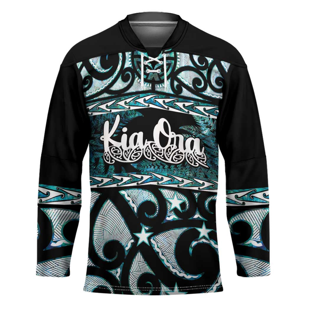 Kia Ora New Zealand Hockey Jersey Aotearoa Proud Maori Paua Shell Silver Fern - Polynesian Pride
