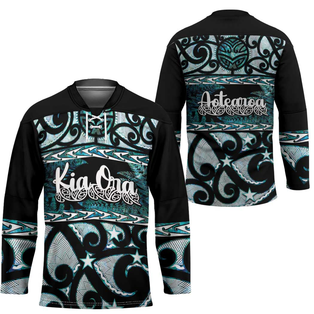 Kia Ora New Zealand Hockey Jersey Aotearoa Proud Maori Paua Shell Silver Fern LT14 - Polynesian Pride