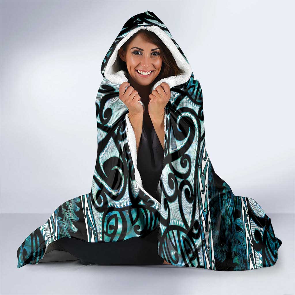 Kia Ora New Zealand Hooded Blanket Aotearoa Proud Maori Paua Shell Silver Fern LT14 - Polynesian Pride
