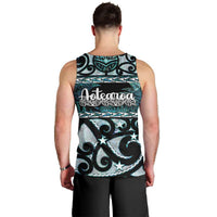 Kia Ora New Zealand Men Tank Top Aotearoa Proud Maori Paua Shell Silver Fern LT14 - Polynesian Pride