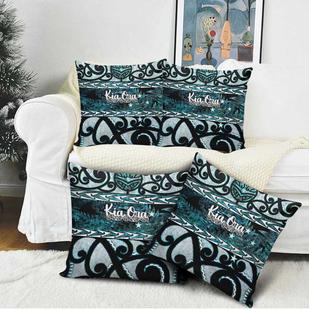 Kia Ora New Zealand Pillow Cover Aotearoa Proud Maori Paua Shell Silver Fern LT14 - Polynesian Pride