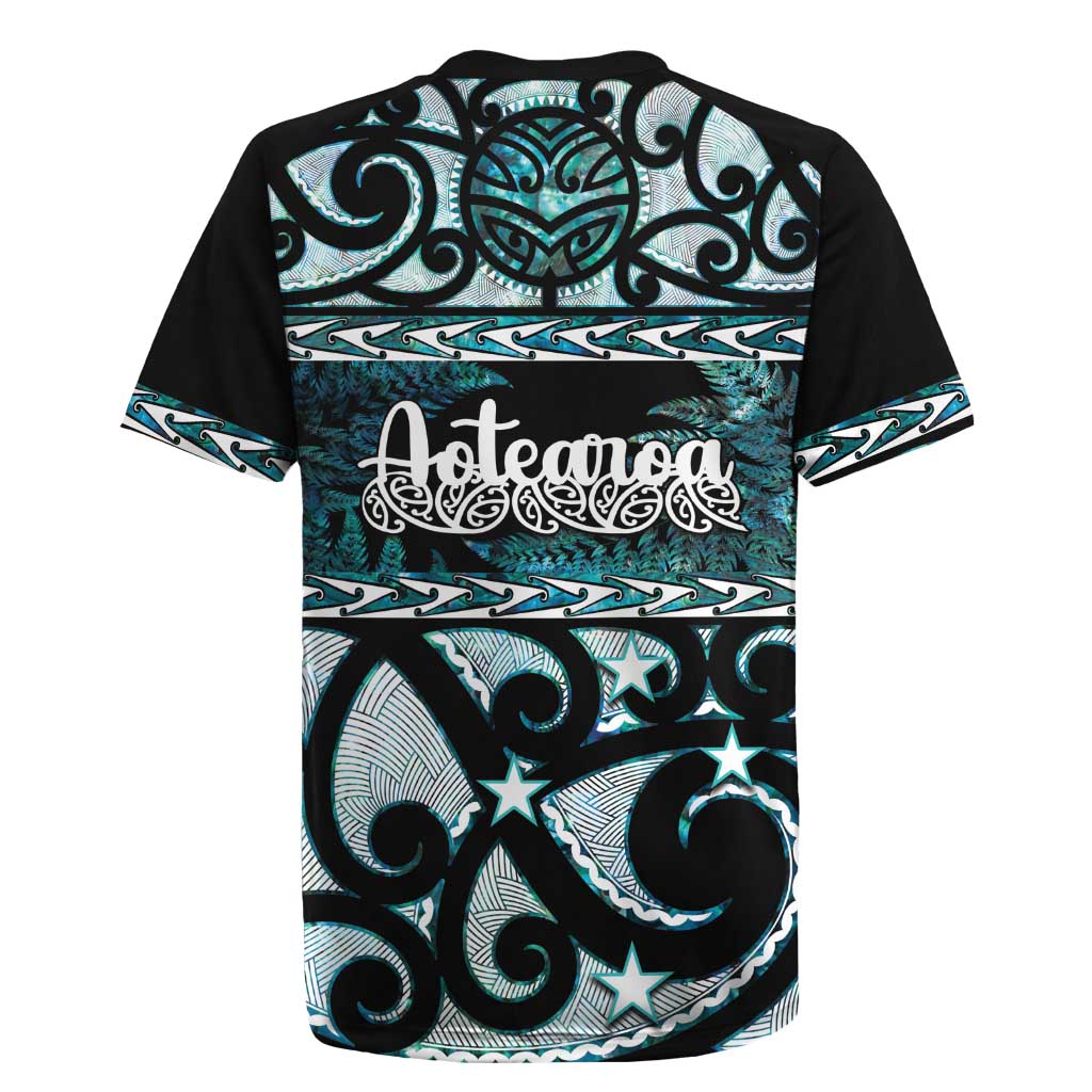 Kia Ora New Zealand Rugby Jersey Aotearoa Proud Maori Paua Shell Silver Fern LT14 - Polynesian Pride