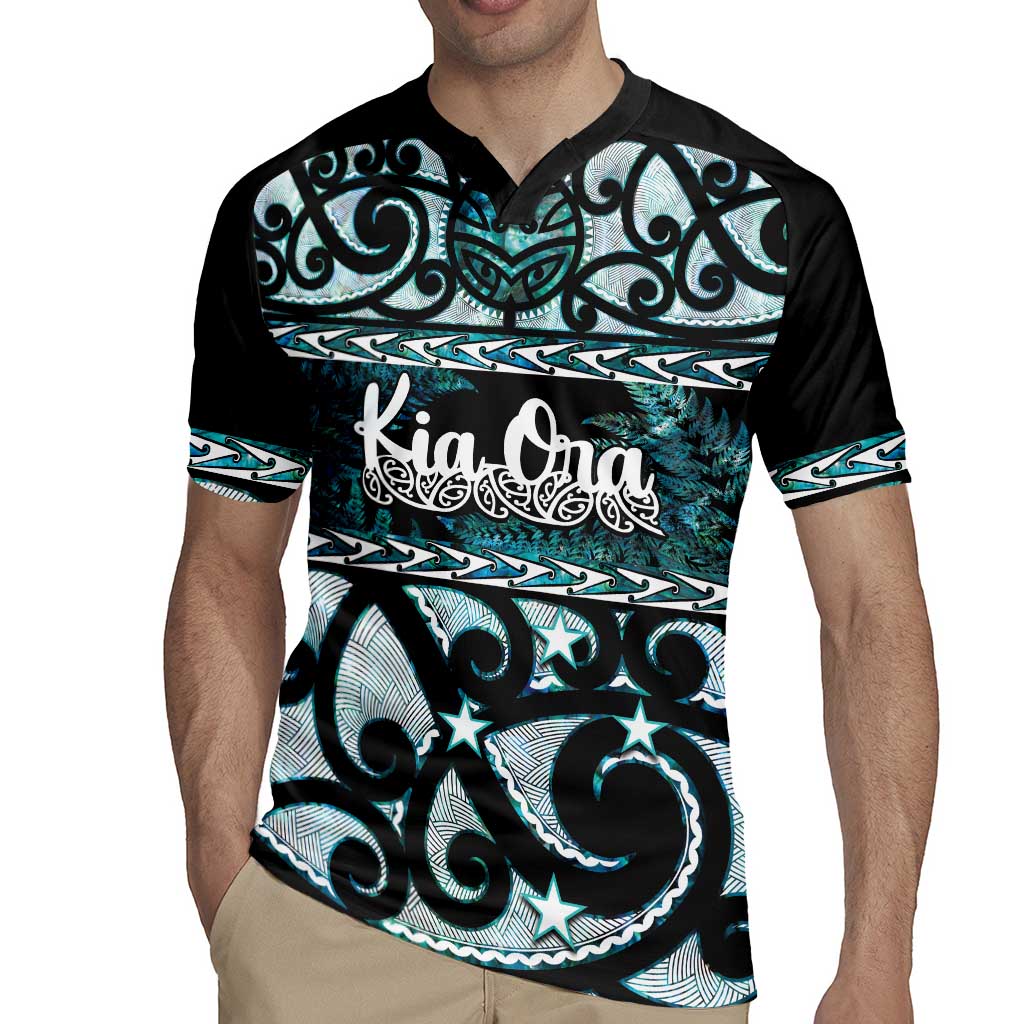 Kia Ora New Zealand Rugby Jersey Aotearoa Proud Maori Paua Shell Silver Fern LT14 - Polynesian Pride