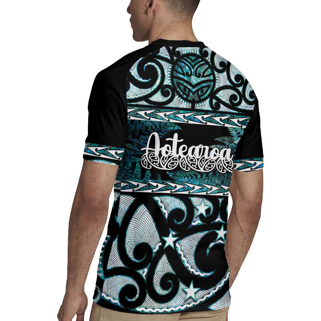 Kia Ora New Zealand Rugby Jersey Aotearoa Proud Maori Paua Shell Silver Fern LT14 - Polynesian Pride