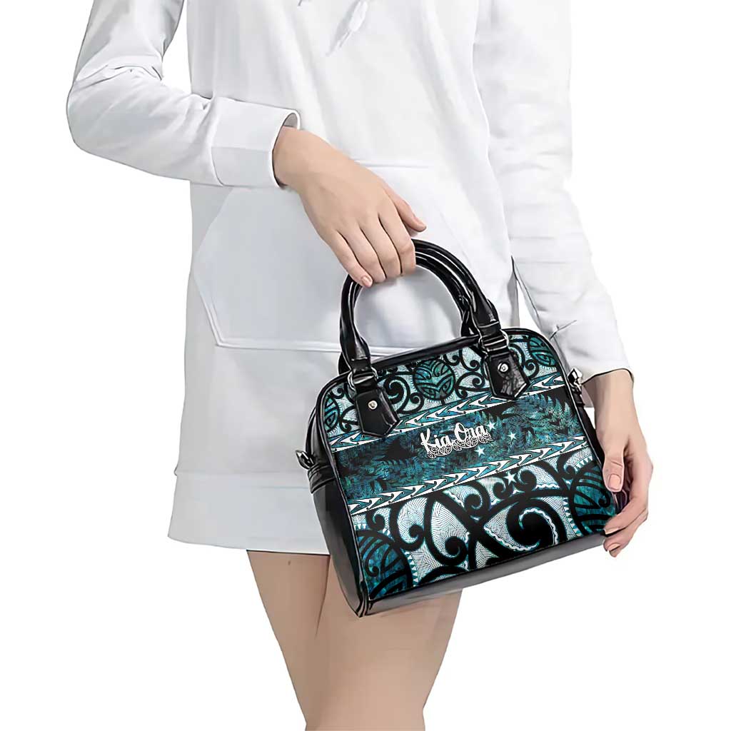 Kia Ora New Zealand Shoulder Handbag Aotearoa Proud Maori Paua Shell Silver Fern - Polynesian Pride