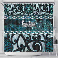Kia Ora New Zealand Shower Curtain Aotearoa Proud Maori Paua Shell Silver Fern LT14 - Polynesian Pride
