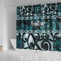 Kia Ora New Zealand Shower Curtain Aotearoa Proud Maori Paua Shell Silver Fern LT14 - Polynesian Pride