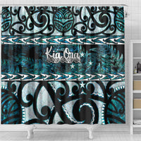 Kia Ora New Zealand Shower Curtain Aotearoa Proud Maori Paua Shell Silver Fern LT14 - Polynesian Pride
