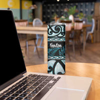 Kia Ora New Zealand Skinny Tumbler Aotearoa Proud Maori Paua Shell Silver Fern LT14 - Polynesian Pride