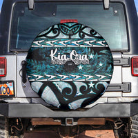 Kia Ora New Zealand Spare Tire Cover Aotearoa Proud Maori Paua Shell Silver Fern LT14 Black - Polynesian Pride