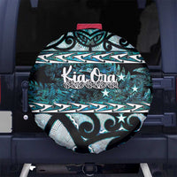 Kia Ora New Zealand Spare Tire Cover Aotearoa Proud Maori Paua Shell Silver Fern LT14 No hole Black - Polynesian Pride