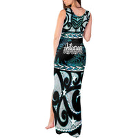 Kia Ora New Zealand Tank Maxi Dress Aotearoa Proud Maori Paua Shell Silver Fern LT14 - Polynesian Pride