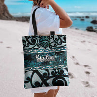 Kia Ora New Zealand Tote Bag Aotearoa Proud Maori Paua Shell Silver Fern LT14 - Polynesian Pride