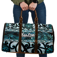 Kia Ora New Zealand Travel Bag Aotearoa Proud Maori Paua Shell Silver Fern LT14 Black - Polynesian Pride