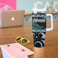Kia Ora New Zealand Tumbler With Handle Aotearoa Proud Maori Paua Shell Silver Fern LT14 - Polynesian Pride