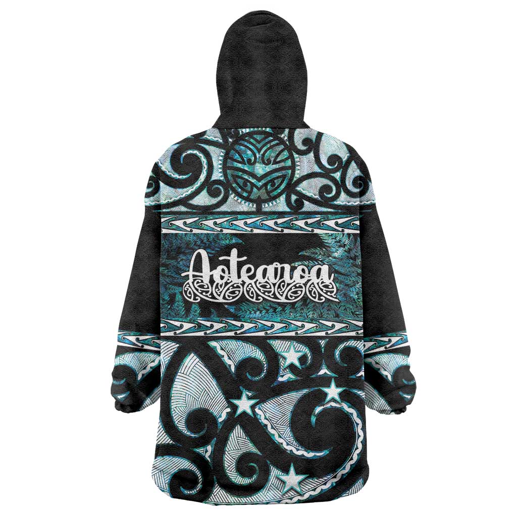 Kia Ora New Zealand Wearable Blanket Hoodie Aotearoa Proud Maori Paua Shell Silver Fern LT14 - Polynesian Pride