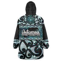 Kia Ora New Zealand Wearable Blanket Hoodie Aotearoa Proud Maori Paua Shell Silver Fern LT14 - Polynesian Pride
