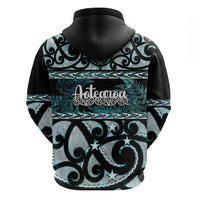 Kia Ora New Zealand Zip Hoodie Aotearoa Proud Maori Paua Shell Silver Fern LT14 - Polynesian Pride